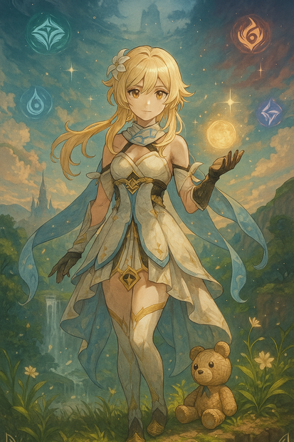 "Lumine of Teyvat: Celestia’s Chosen Case (IPHONE 16)