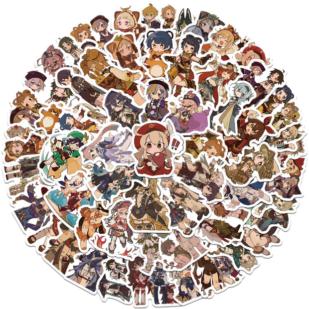 🌈 Genshin Impact Sticker Pack – 50+ Adorable Chibi Characters!