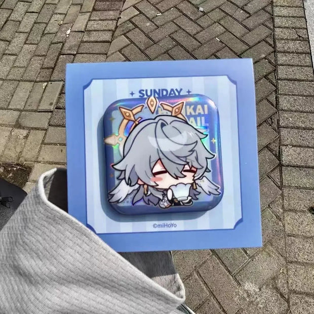 Chibi Harmony" – Honkai Star Rail Robin & Aventurine Badge Set