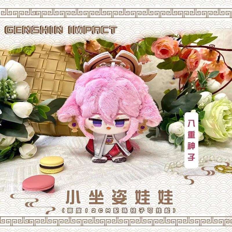 ✨ Genshin Impact Mini Plush Sitting Dolls – Chibi Character Collection