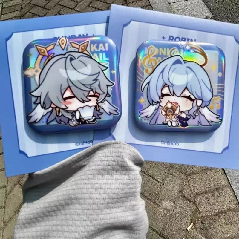 Chibi Harmony" – Honkai Star Rail Robin & Aventurine Badge Set