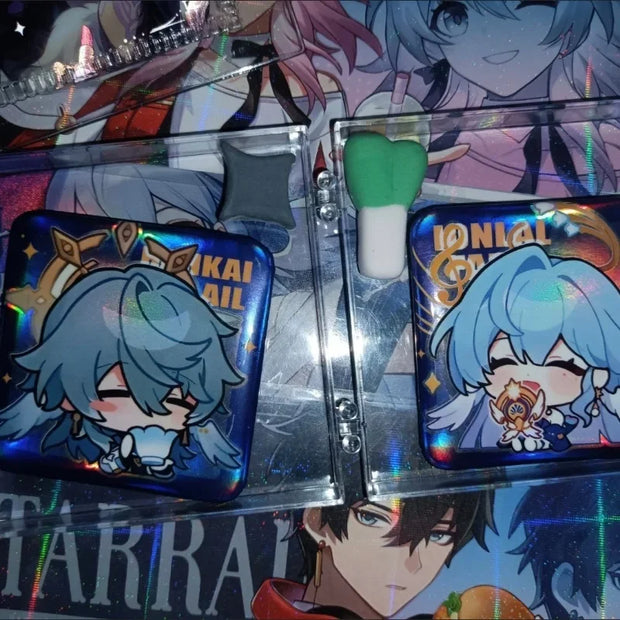 Chibi Harmony" – Honkai Star Rail Robin & Aventurine Badge Set