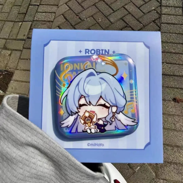 Chibi Harmony" – Honkai Star Rail Robin & Aventurine Badge Set