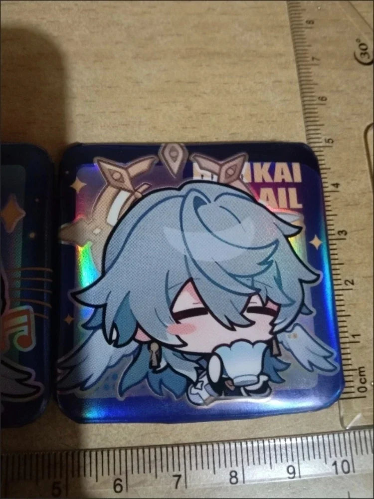 Chibi Harmony" – Honkai Star Rail Robin & Aventurine Badge Set
