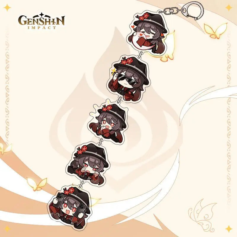 Hu Tao Keychain Set 🔥 | 6x Expressions of Pure Chaos