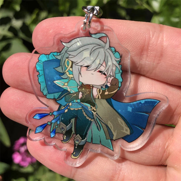 😴 "Sweet Dreams, Teyvat" – Genshin Chibi Sleepy Keychain Set