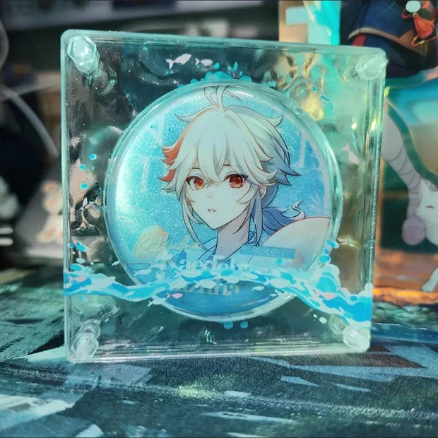 Anime Badge Storage Box Acrylic Cartoon Emblem Display Receive Love and Deepspace Honkai Star Rail Genshin Impact Cosplay