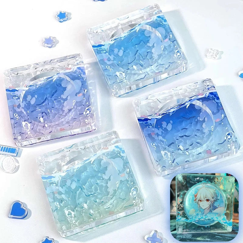 Anime Badge Storage Box Acrylic Cartoon Emblem Display Receive Love and Deepspace Honkai Star Rail Genshin Impact Cosplay