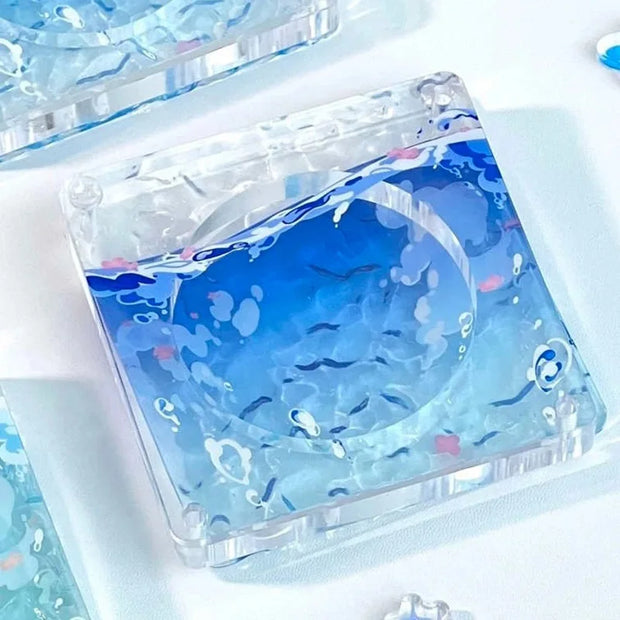 Anime Badge Storage Box Acrylic Cartoon Emblem Display Receive Love and Deepspace Honkai Star Rail Genshin Impact Cosplay