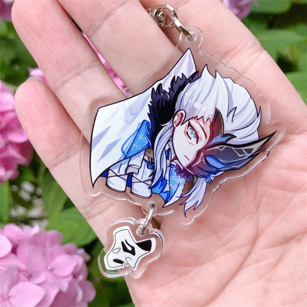 Game GENSHIN IMPACT Fatui Pierro Doctor Dottore Regrator Pantalone Cosplay COSTUME Acrylic Keychain Key Chain Accessories Prop