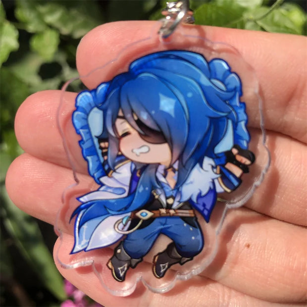 😴 "Sweet Dreams, Teyvat" – Genshin Chibi Sleepy Keychain Set