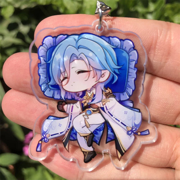 😴 "Sweet Dreams, Teyvat" – Genshin Chibi Sleepy Keychain Set
