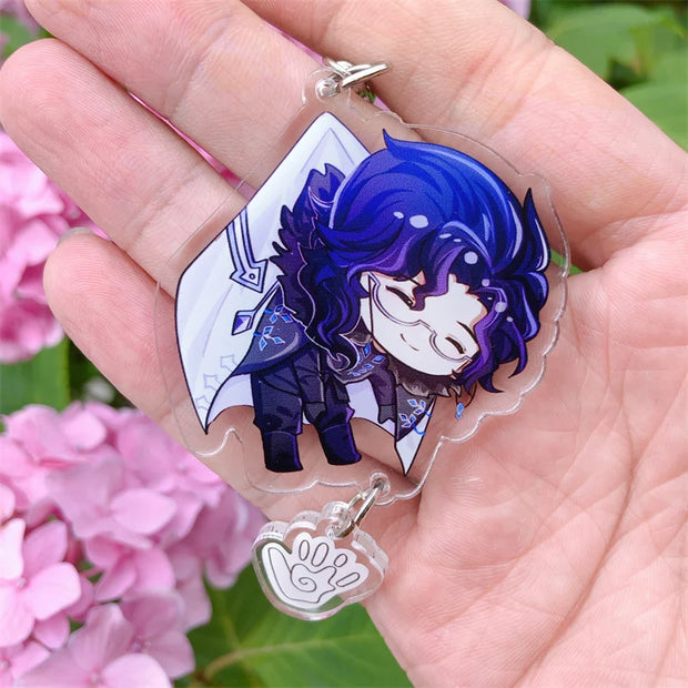 Game GENSHIN IMPACT Fatui Pierro Doctor Dottore Regrator Pantalone Cosplay COSTUME Acrylic Keychain Key Chain Accessories Prop
