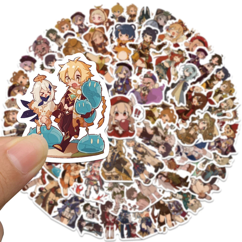 🌈 Genshin Impact Sticker Pack – 50+ Adorable Chibi Characters!