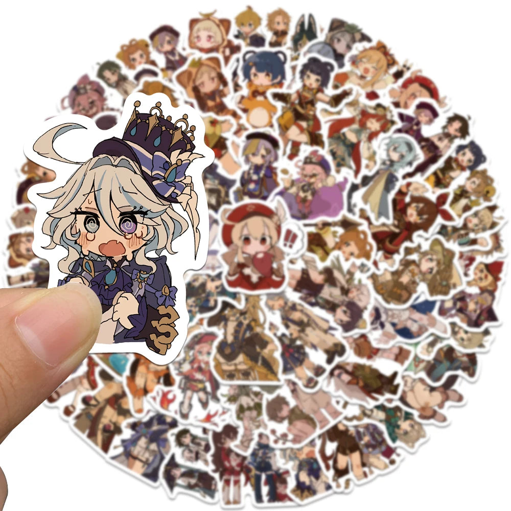 🌈 Genshin Impact Sticker Pack – 50+ Adorable Chibi Characters!