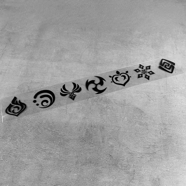 Genshin Impact 7 Element Laser Stickers DIY Decals Sticker for Computer Luggage Skateboard Motorcycle Toys